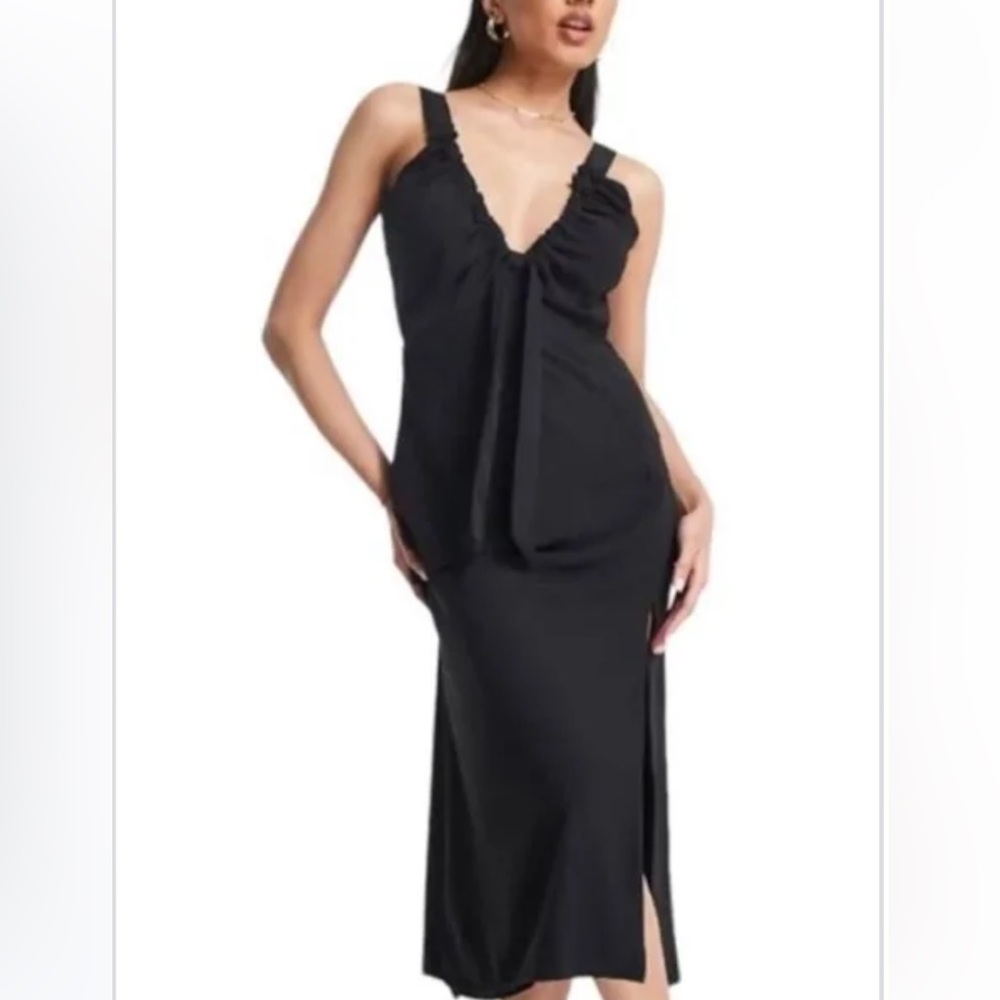 Abercrombie tie front midi dress